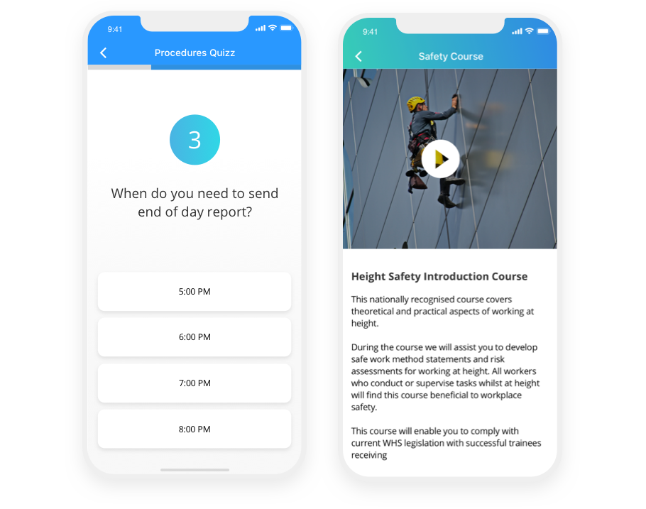 mobile first training app for employees