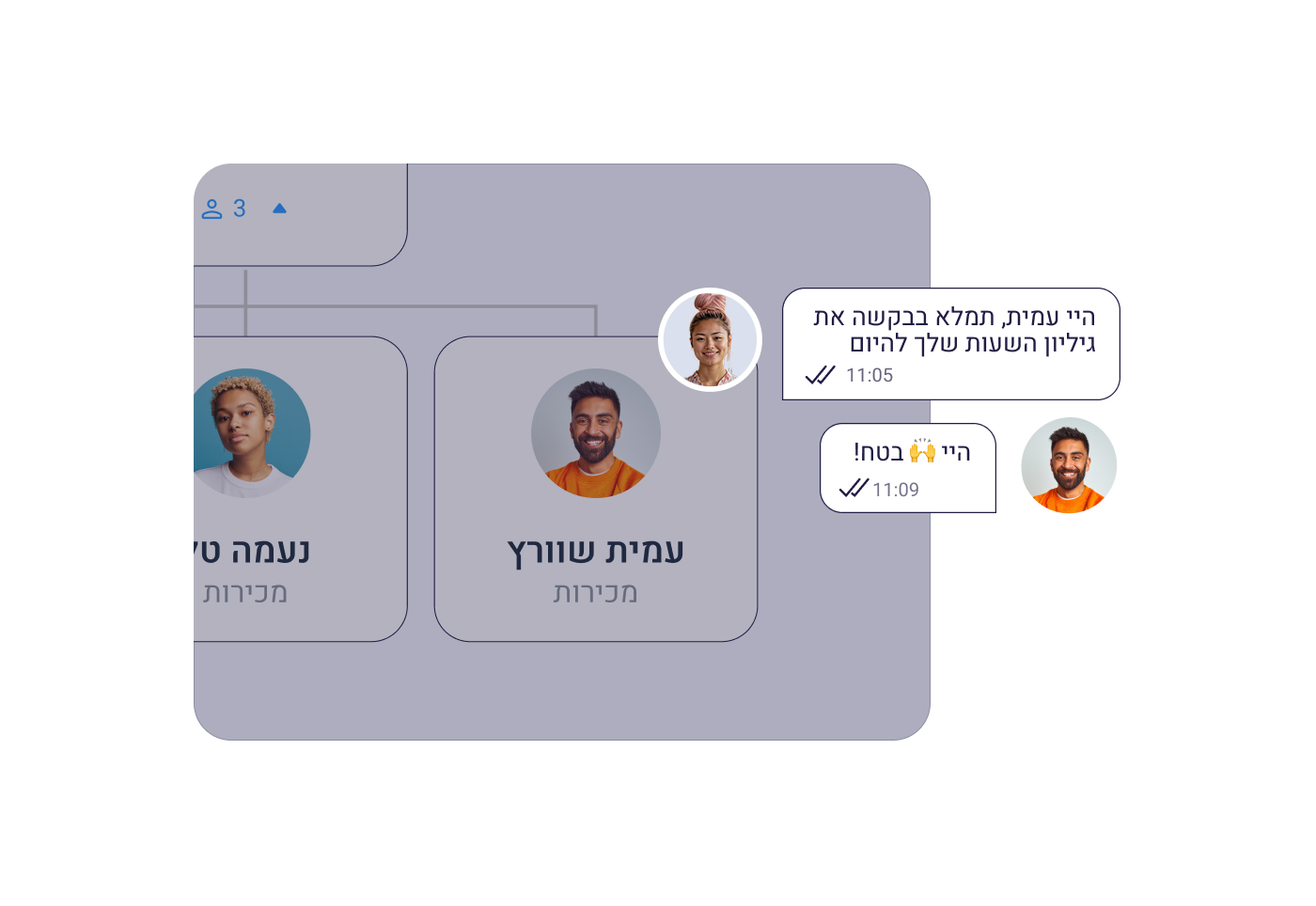 תקריב של עובד מתוך מבנה ארגוני