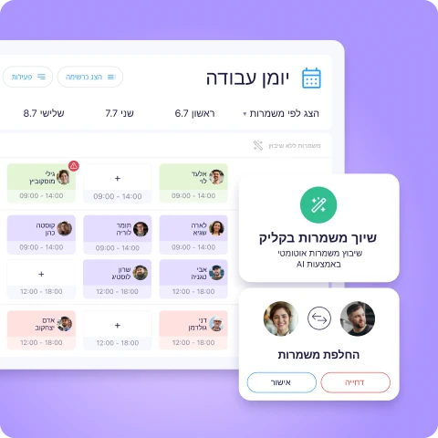 ניהול משמרות והחלפת משמרות ב-Connecteam