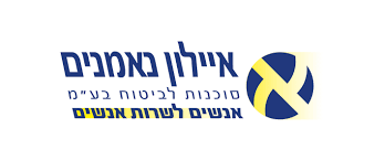 The logo features blue Hebrew text reading 